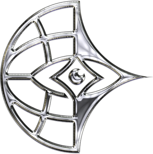 Phygital Group A metallic, symmetrical abstract design with curved, intersecting lines and a central circular emblem—perfect for a forward-thinking Marketing Agency. Full Service Marketing Agency